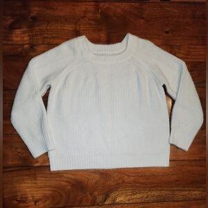COPPER KEY Soft White Cropped Crew Neck Sweater Sz L